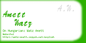 anett watz business card